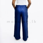 Wide-Leg Linen Pant - Navy Blue - Image 2