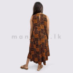 Linen Sleeveless Midi Dress - Tribal Orange - Image 3