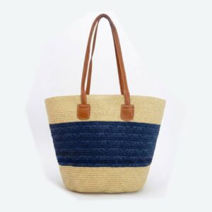 Coastal Straw Tote - Broad Band