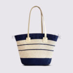 Coastal Straw Tote - Thick Stripes - Image 2