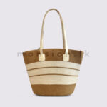 Coastal Straw Tote - Thick Stripes - Image 4
