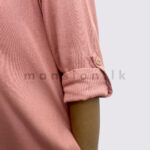 Plain Linen Shirt Dress - Dusty Pink - Image 3