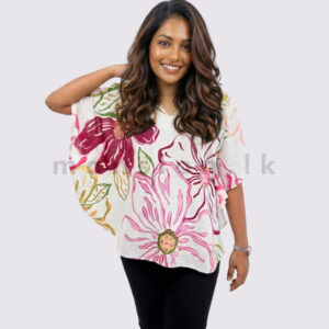 Hibiscus Linen Kaftan Top