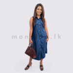 Sleeveless Midi Corduroy Shirt Dress - Image 9