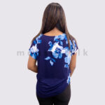 Blue Floral Printed Tshirt Top - Image 2