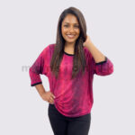 Red Panther Printed Batwing Top