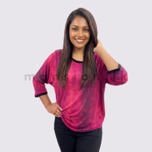 Red Panther Printed Batwing Top