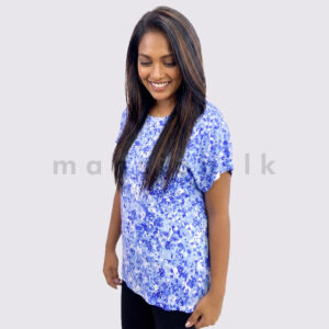 Blue Hydrangea Printed Tshirt Top