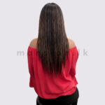Off-Shoulder Lace Detail Top - Red - Image 2