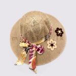 Floral Detail Women's Summer Hat - Image 3