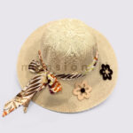 Floral Detail Women's Summer Hat - Image 4