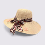 Women's Summer Hat with Leopard Print Ribbon - Image 3