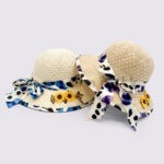 Girls Summer Hat with Leopard Print Ribbon - Image 2