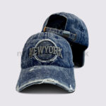 New York Distressed Denim Cap - Image 2