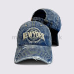 New York Distressed Denim Cap - Image 3