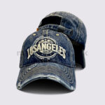 Vintage Washed "Los Angeles" Embroidered Denim Cap - Image 3