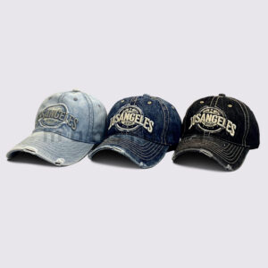 Vintage Washed "Los Angeles" Embroidered Denim Cap