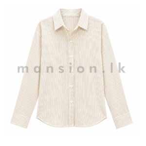 Fine Pinstripe Cotton Shirt Beige