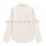 Fine Pinstripe Cotton Shirt Beige - Image 2