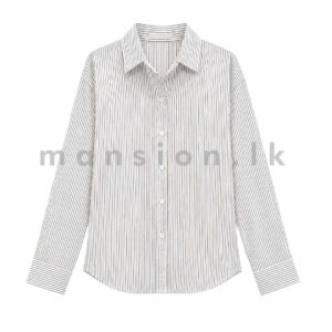 Fine Pinstripe Cotton Shirt Black