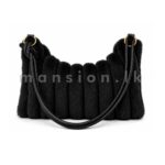 Striped Faux Fur Shoulder Bag - Image 6