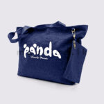 Panda Jute Tote Bag with Detachable Zip Pouch - Image 2