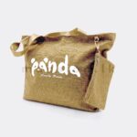 Panda Jute Tote Bag with Detachable Zip Pouch - Image 5