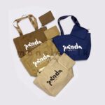 Panda Jute Tote Bag with Detachable Zip Pouch
