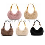 Plush Beaded Shoulder Bag