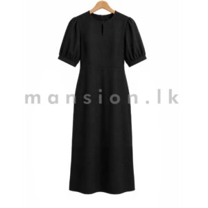 Minimalist Elegant Black Midi Dress