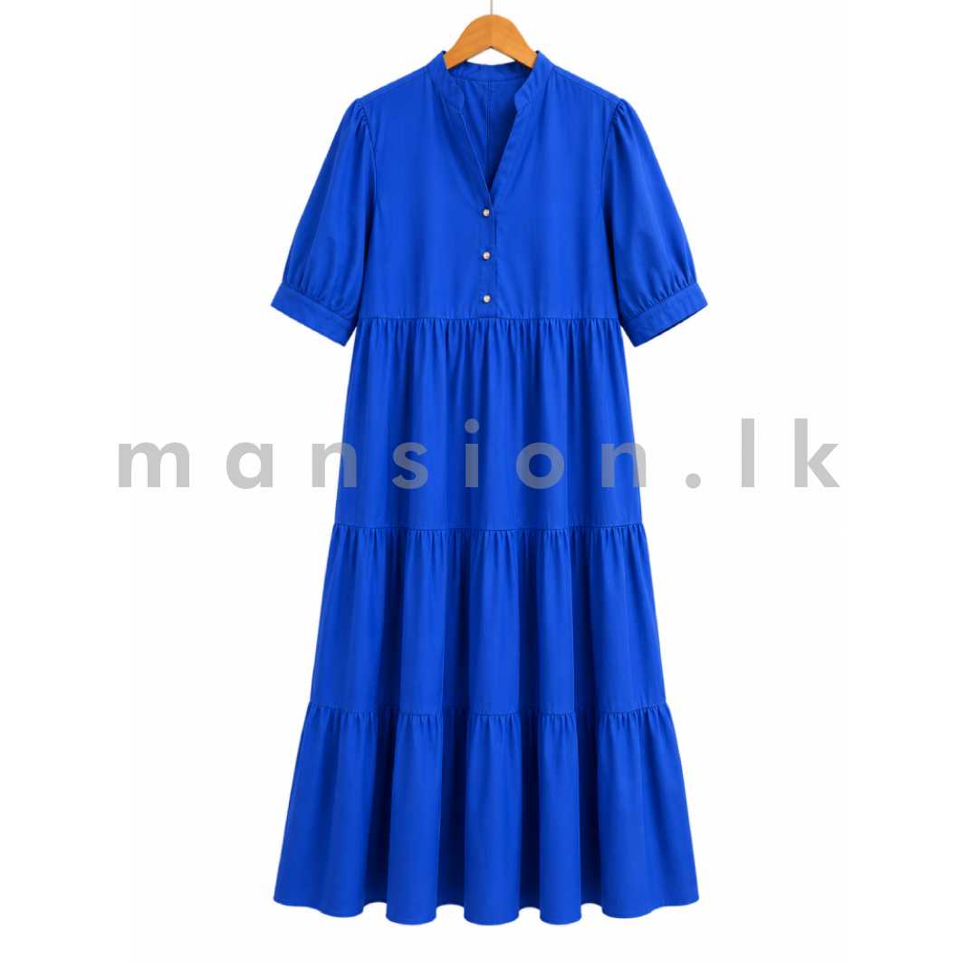 web template Blue Tiered Dress - Image 1
